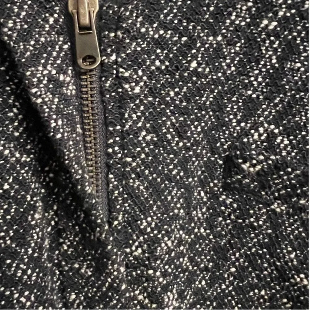 J. Crew Boucle Full Zip Sweater Jacket‎ Blazer Size Small Navy Blue Classic
